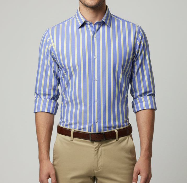 Sky Blue & Cream Stripes