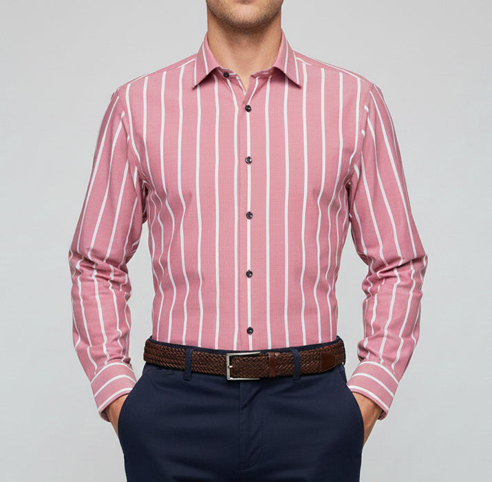 Light pink & White Broad Stripes