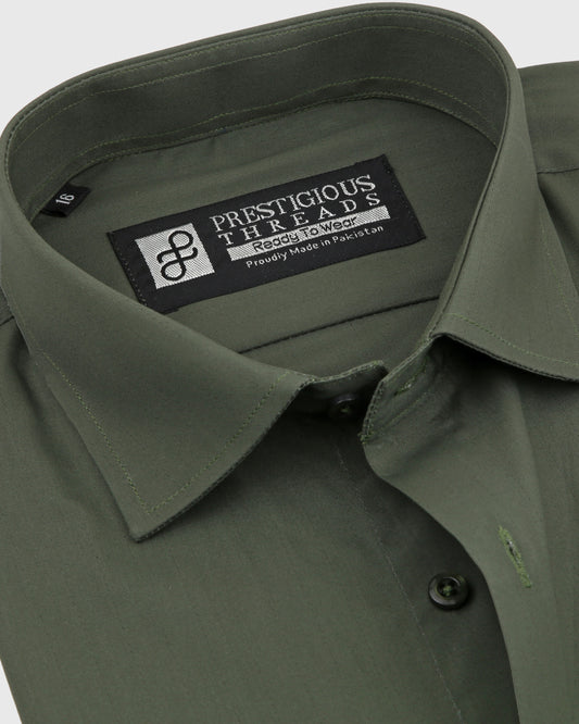 Olive Green In Texture Stripe