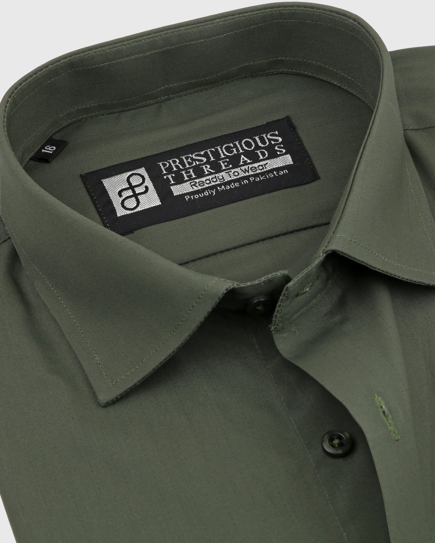 Olive Green In Self Stripe