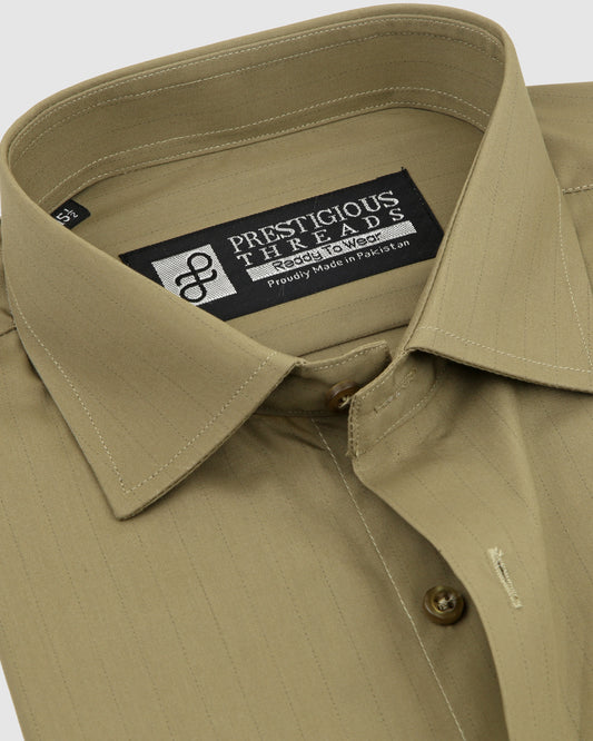 Dark Beige In Texture Stripe