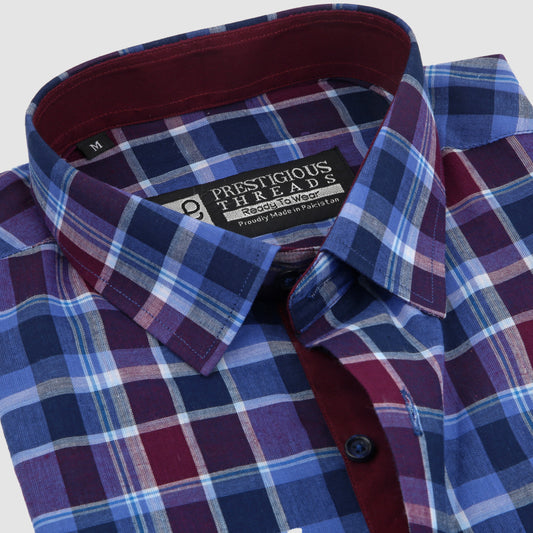 Blue Multi Color Checks