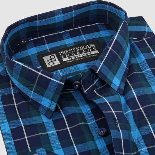 Aqua Blue Plaid Checks