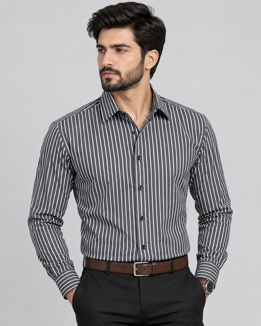 Charcoal Grey Bengal Stripes