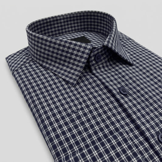 Dark Navy Grid Check