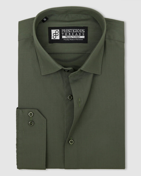 Olive Green In Texture Stripe