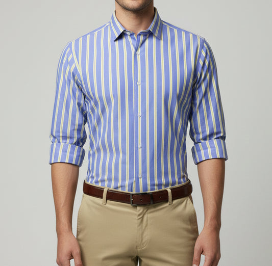 Sky Blue & Cream Stripes