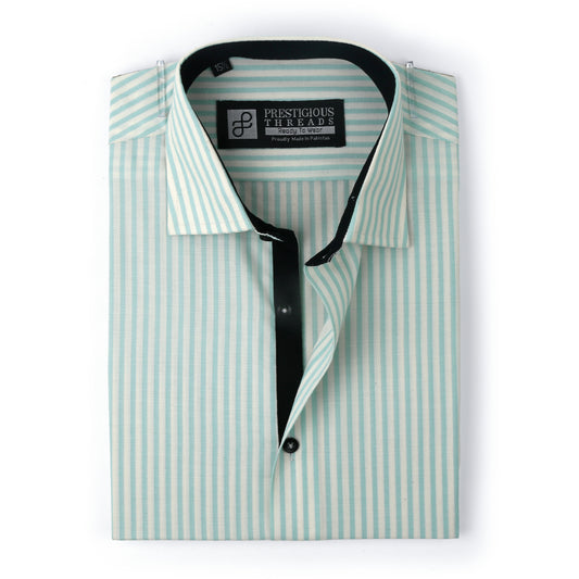 Sea Green & White Bengal Stripes