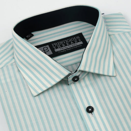 Sea Green & White Bengal Stripes