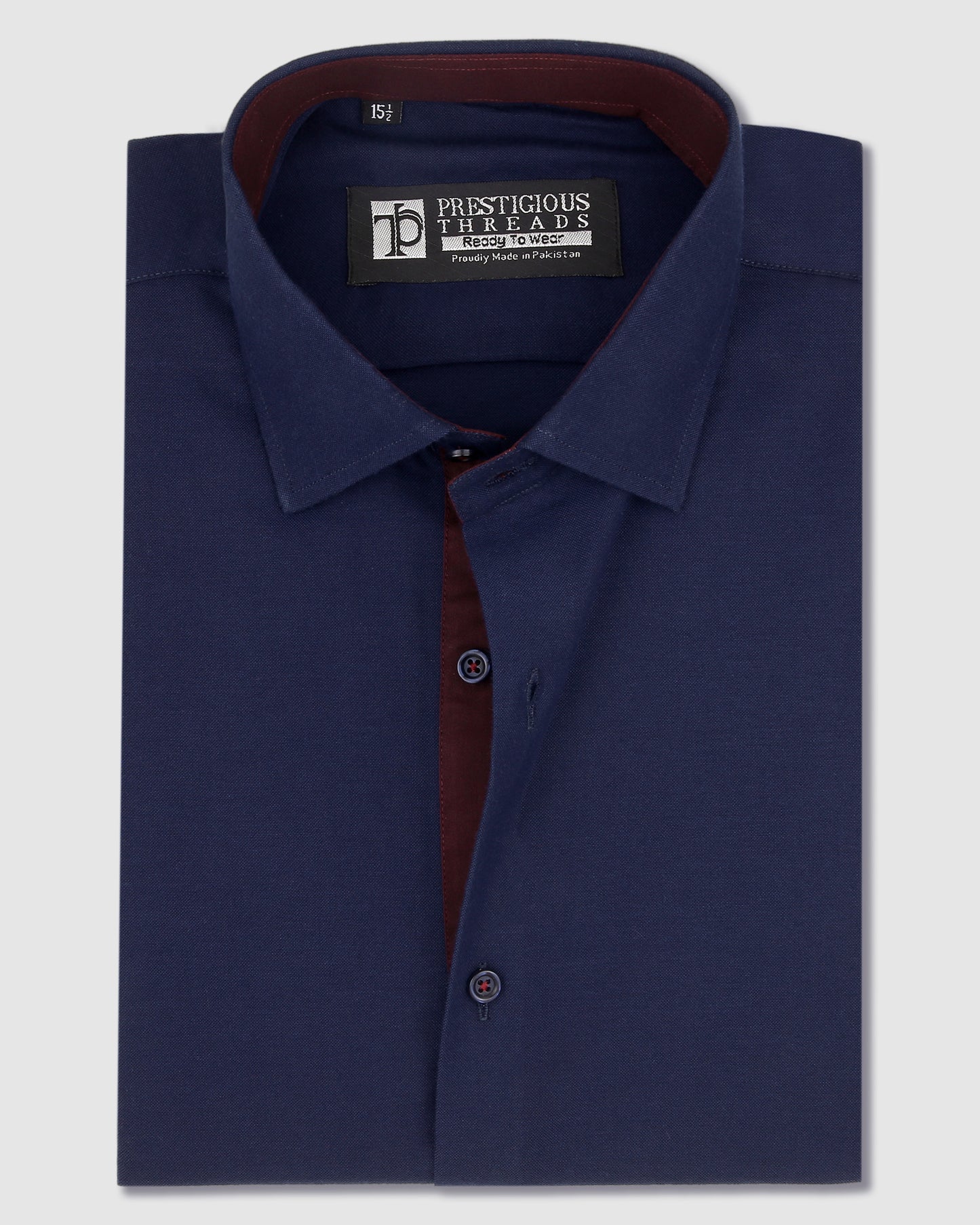 Navy Blue In Chambray Cotton