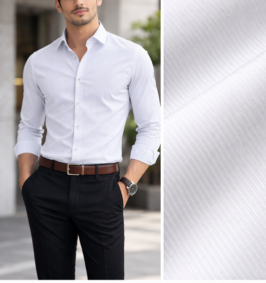 Luxury White In Twill Fabric