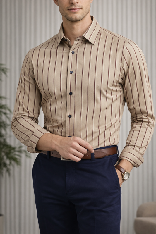 Light Brown Multi Stripes