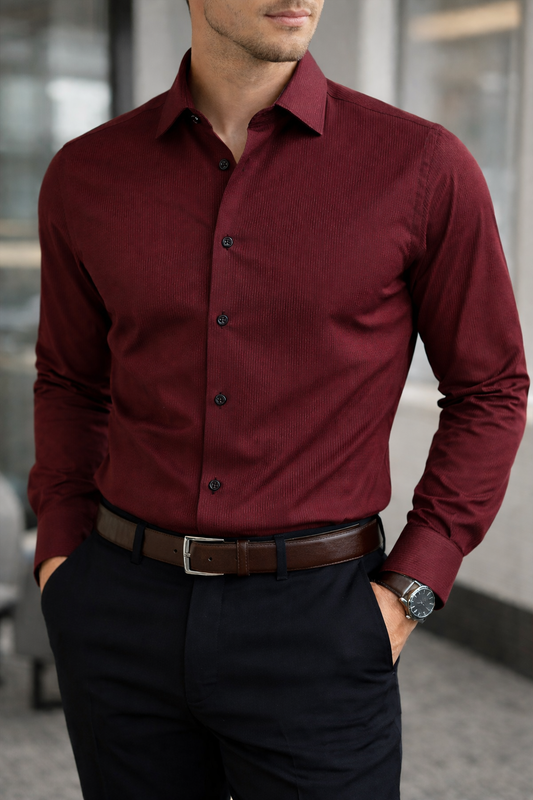 Maroon Pinstripes