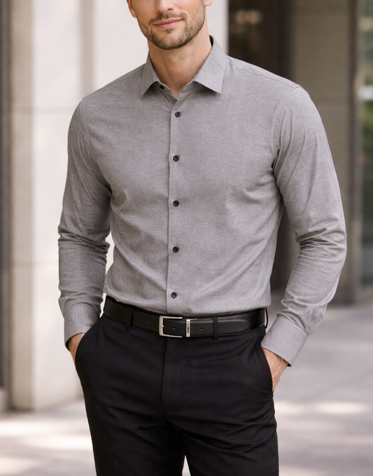 Smoke Grey In Chambray Cotton