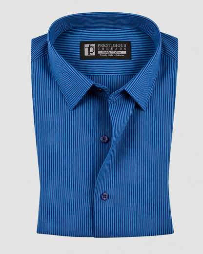 Aqua Blue Pinstripes