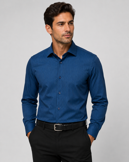Aqua Blue Pinstripes