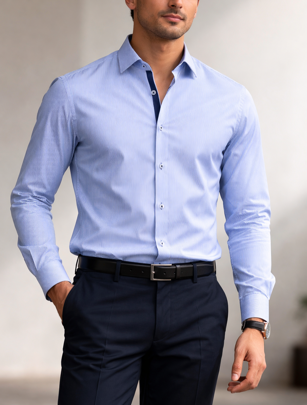 Light Blue In Pinstripes