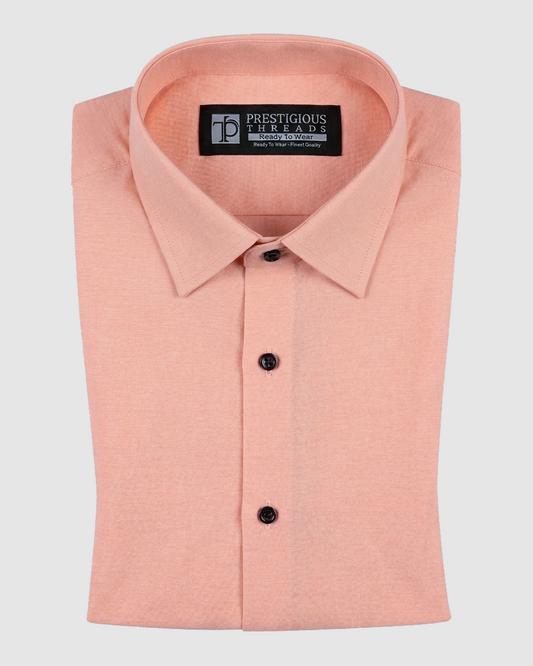 Peach In Chambray Cotton