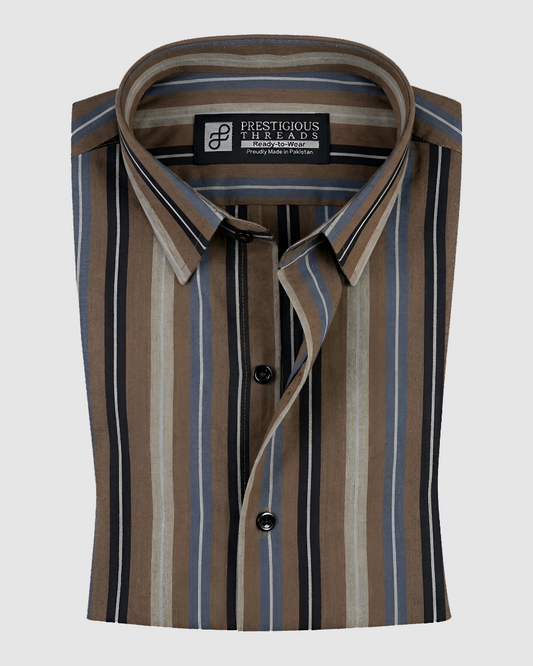 Brown Multi Color Stripes