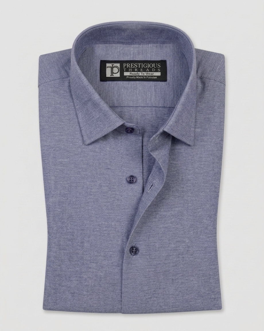 Blueish Grey In Chambray Cotton