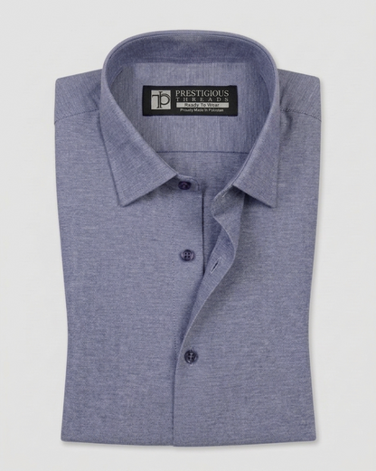 Blueish Grey In Chambray Cotton