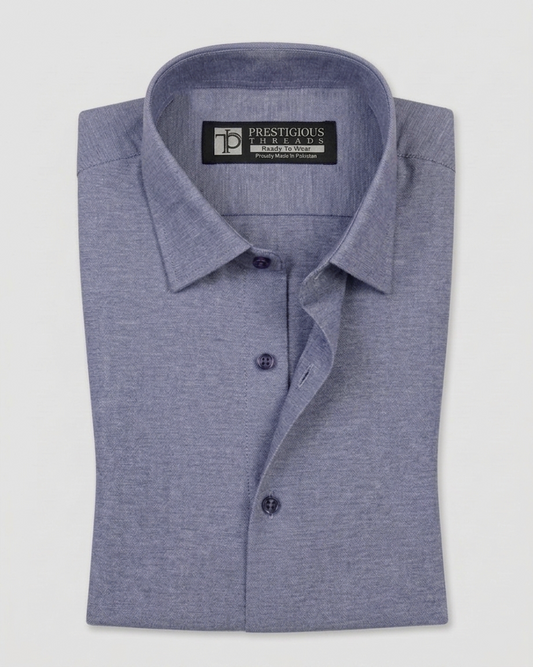 Blueish Grey In Chambray Cotton