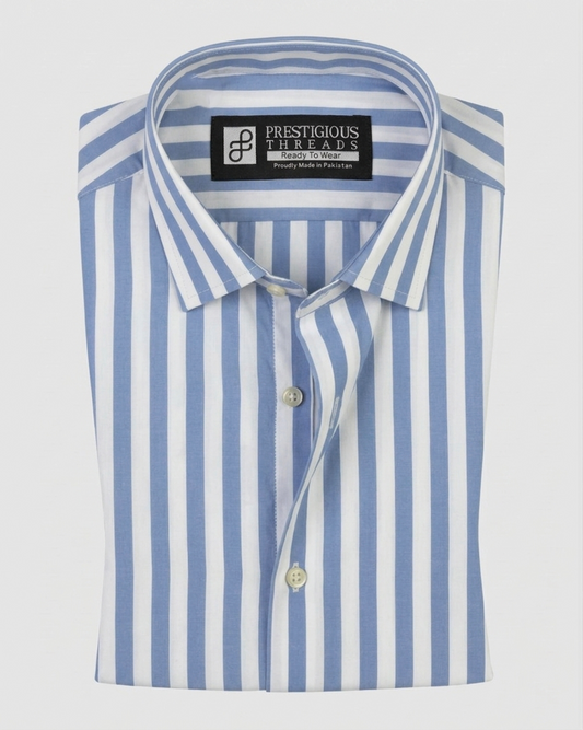 Sky Blue & White Bengal Stripes