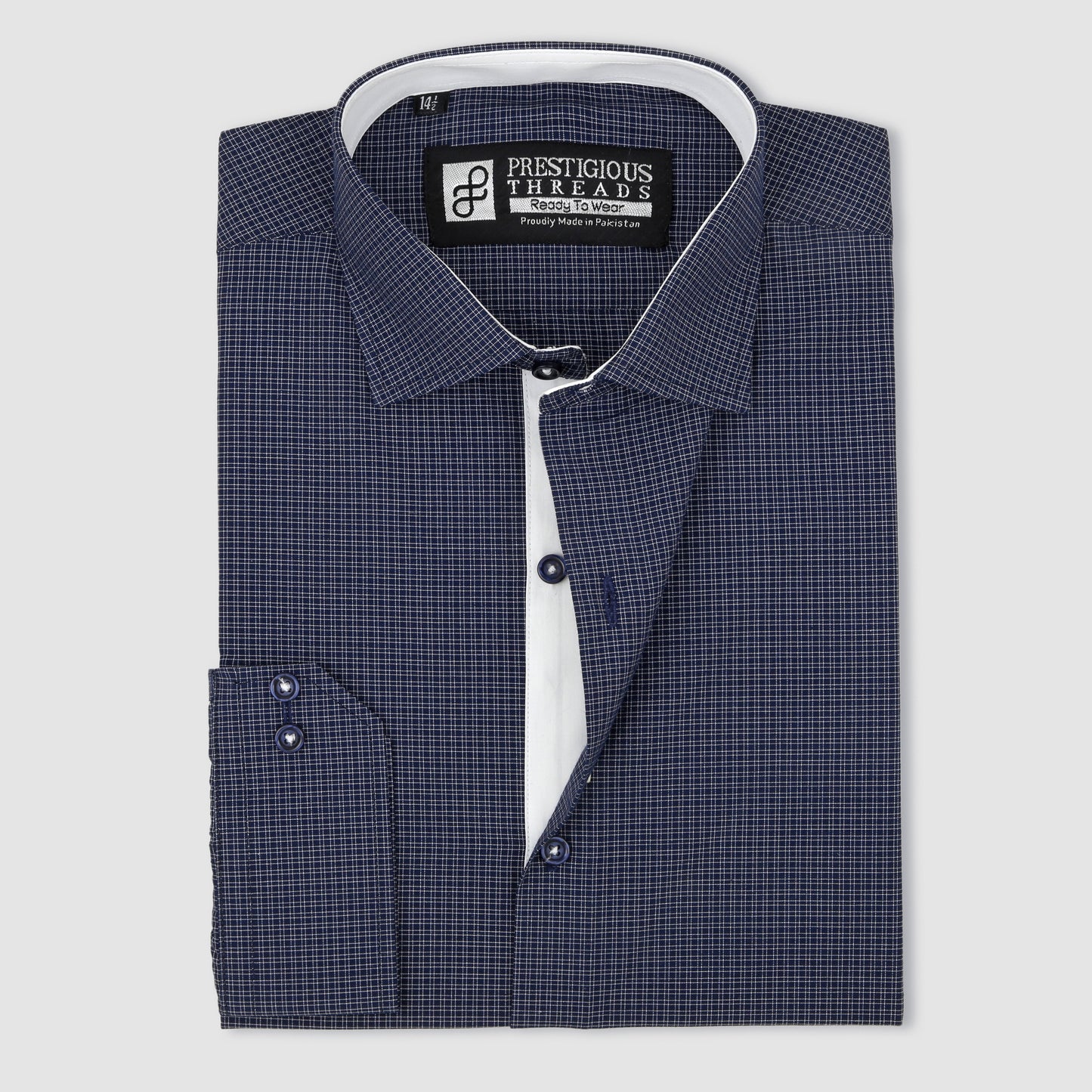 Blue & White Micro Checks