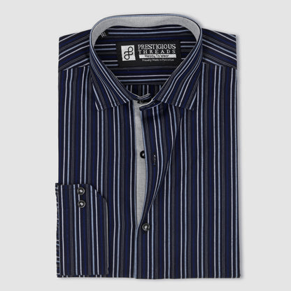 Dark Navy Multi Color Stripes