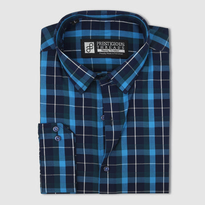 Aqua Blue Plaid Checks