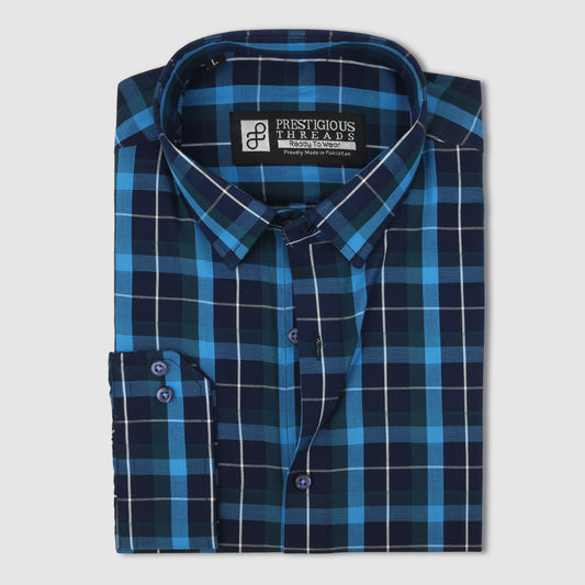 Aqua Blue Plaid Checks