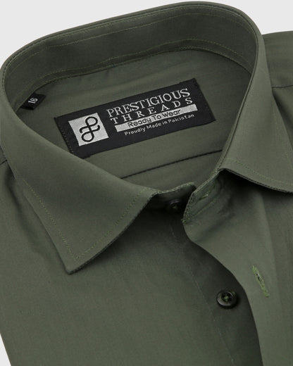 Olive Green In Texture Stripe