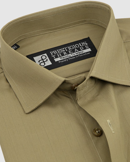 Dark Beige In Texture Stripe