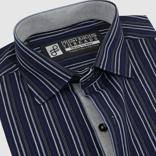 Dark Navy Multi Color Stripes