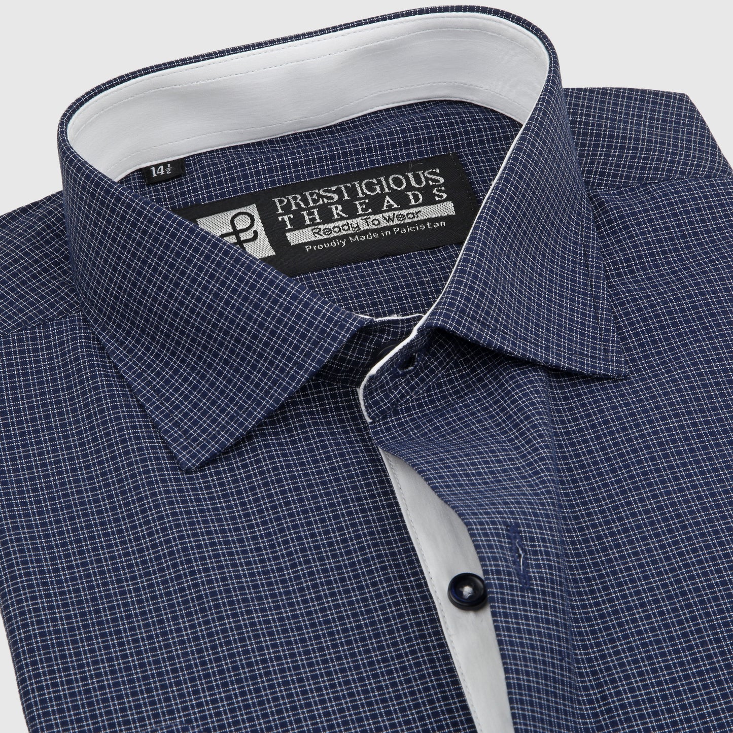 Blue & White Micro Checks