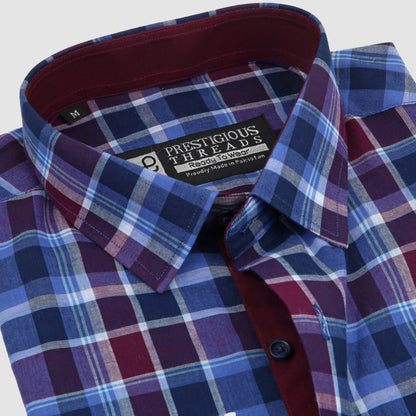 Blue Multi Color Checks