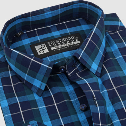 Aqua Blue Plaid Checks