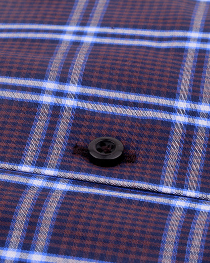 Brown & Blue Checks