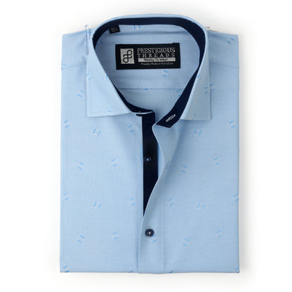 Light Blue Self Textured