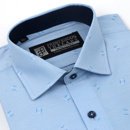 Light Blue Self Textured