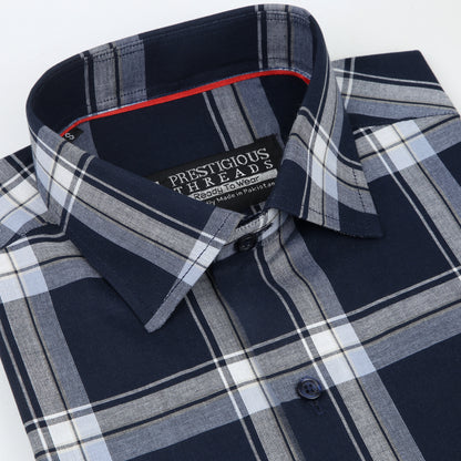 Navy & Grey Tartan Checks