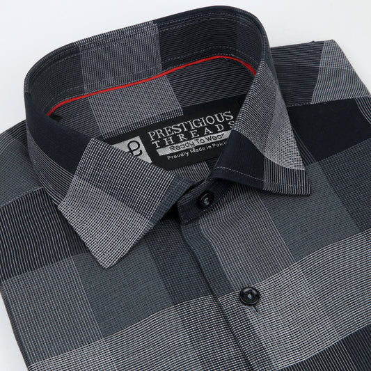Grey Windowpane Checks