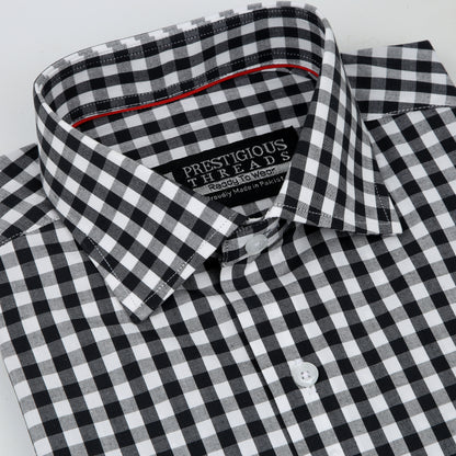 White & Black Gingham Checks