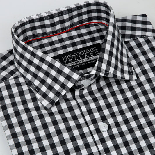 White & Black Gingham Checks
