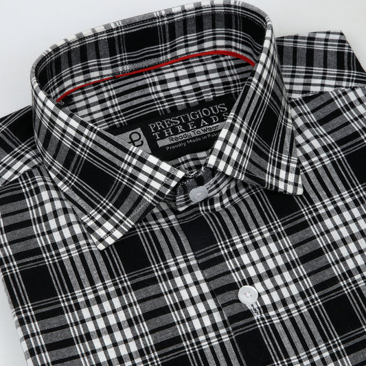 Black & White Plaid Checks