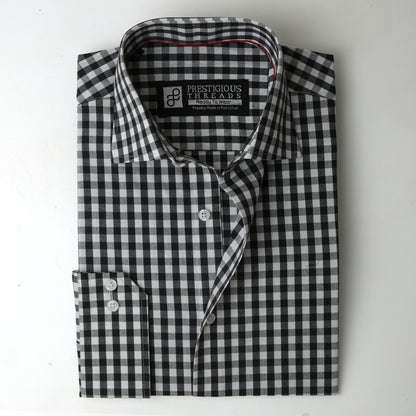 White & Black Gingham Checks