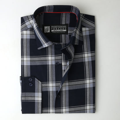 Navy & Grey Tartan Checks