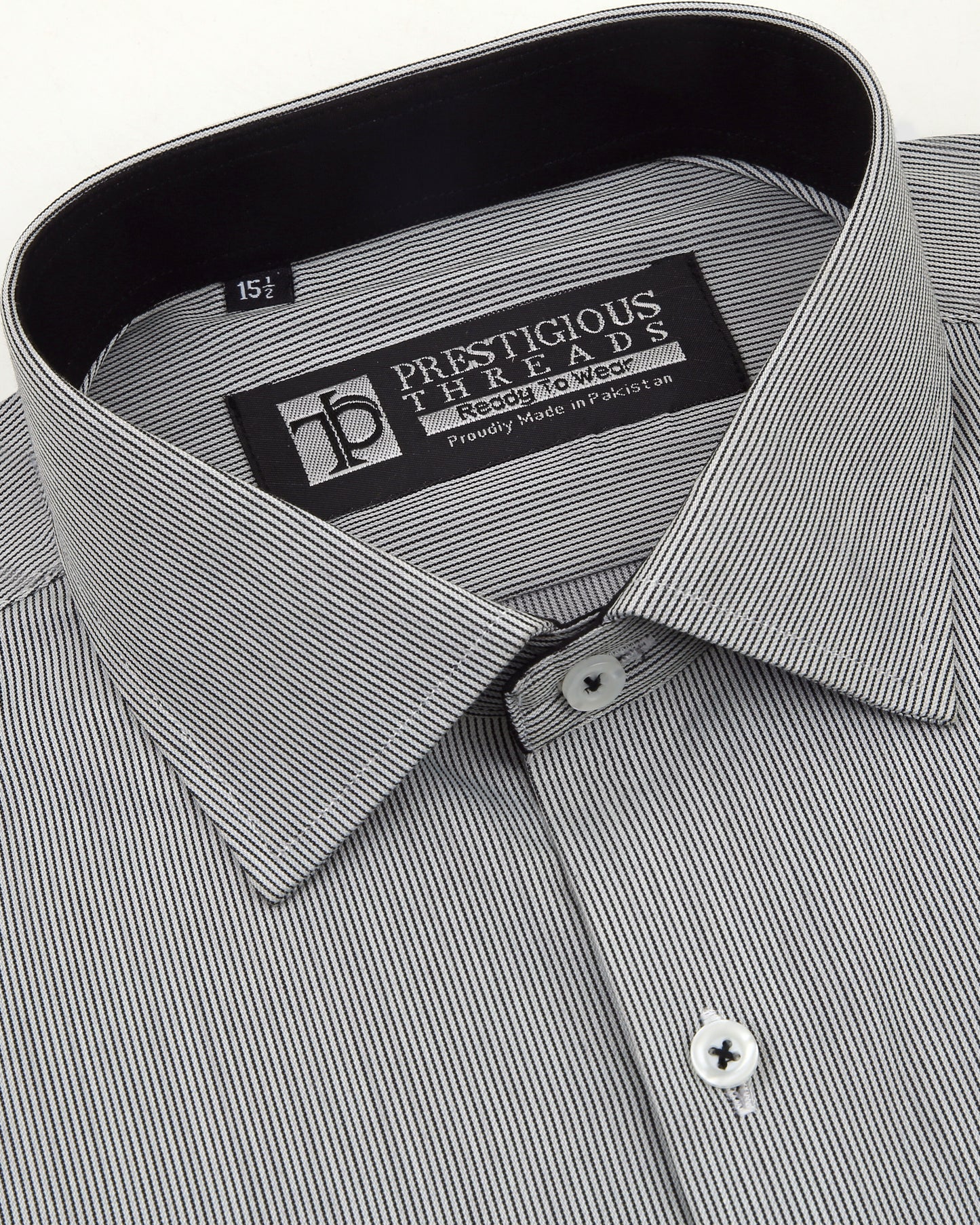 Light Grey In Self Stripes