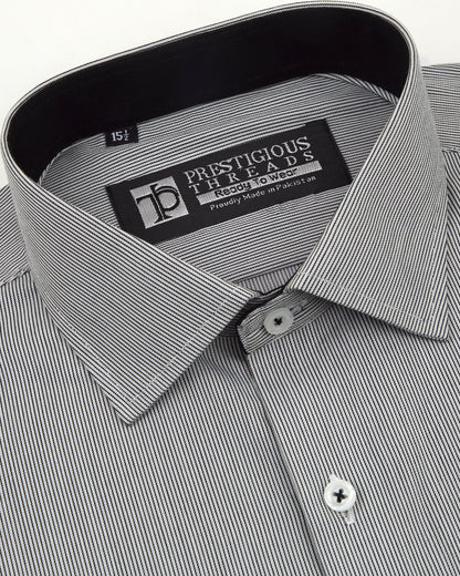 Light Grey In Self Stripes