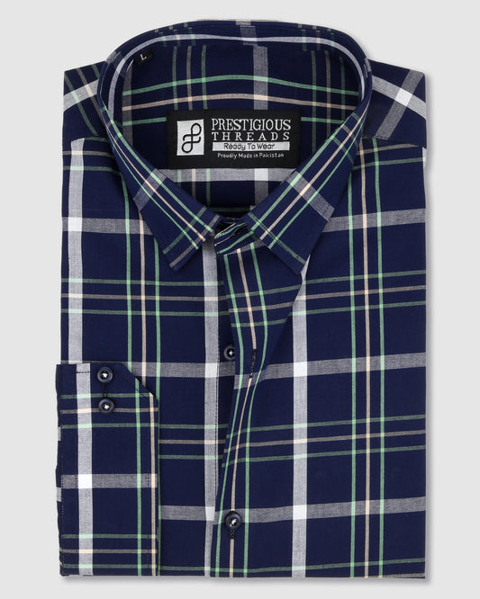 Navy Multi Color Checks